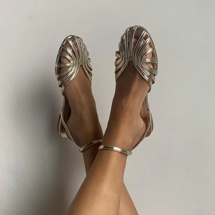 Victoria | Gold Jewel Sandals