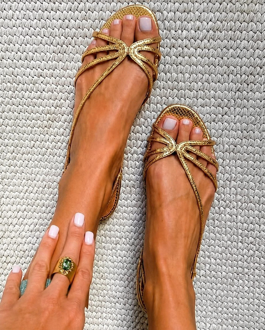 Geneva | Golden Sandals Summer Elegance