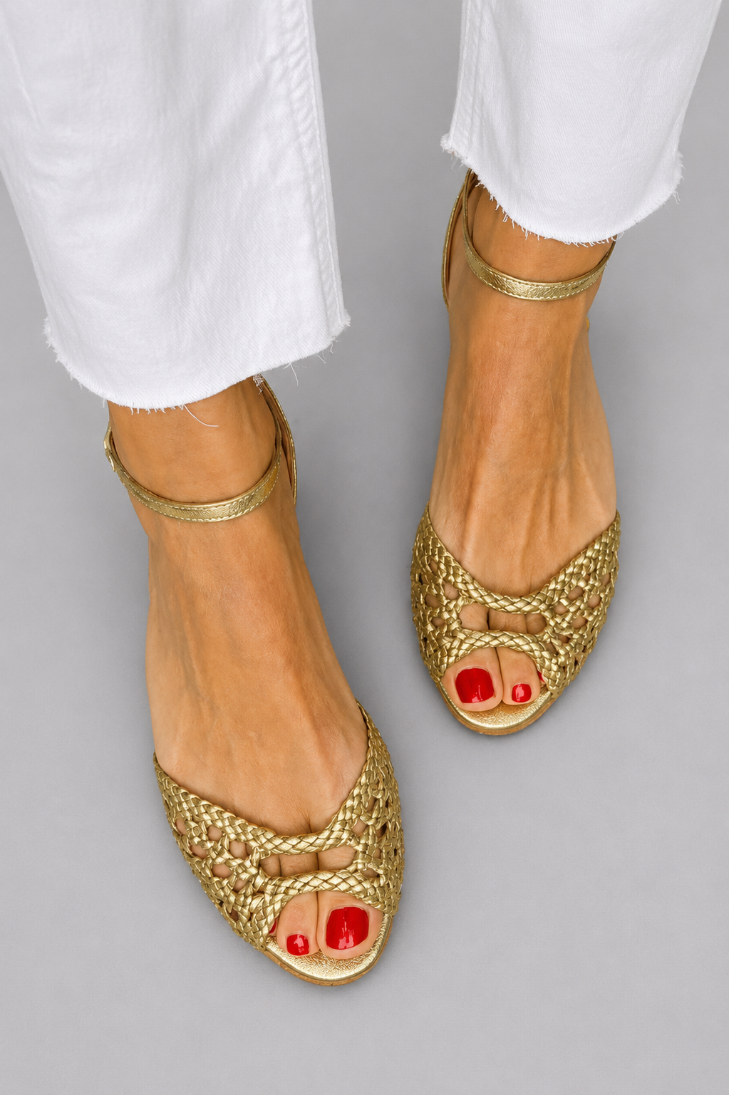 Isa | Braided Gold Sandals