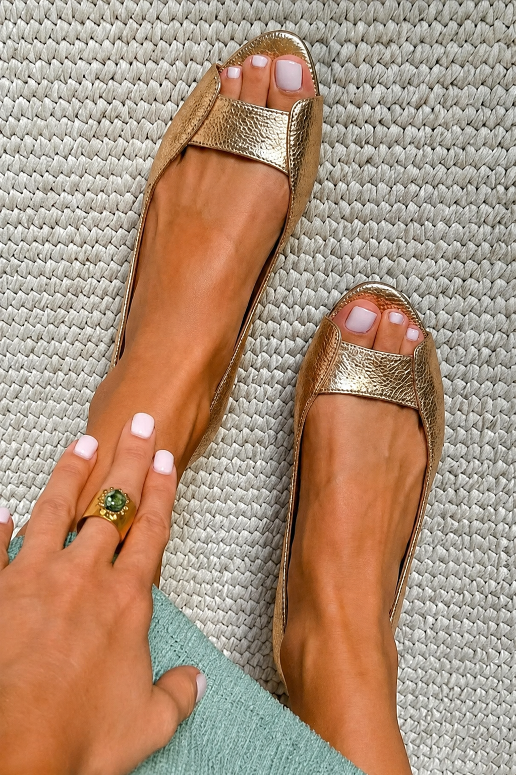 Adelina | Chic Comfortable Gold Sandals